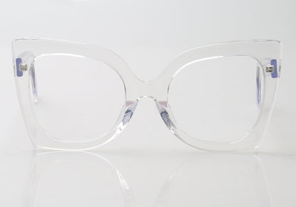 Clear oversized cat eye glasses for women