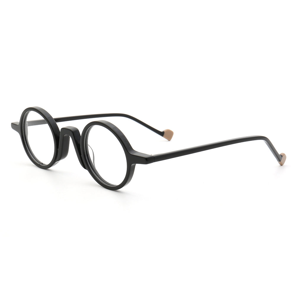 Black round eyeglasses