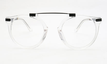 Clear flat top round glasses frames