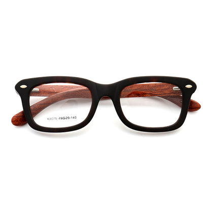 Tortoise shell patterned wooden eyeglass frames