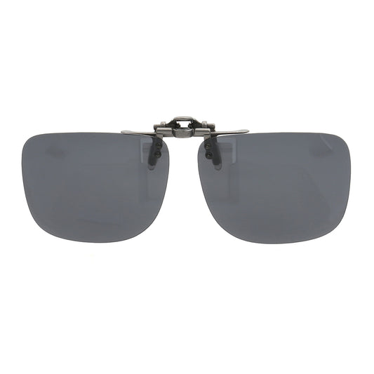 Grey square clip on sunglasses