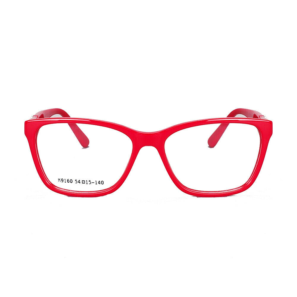 Front view of red full rim acetate eyeglasses for women
