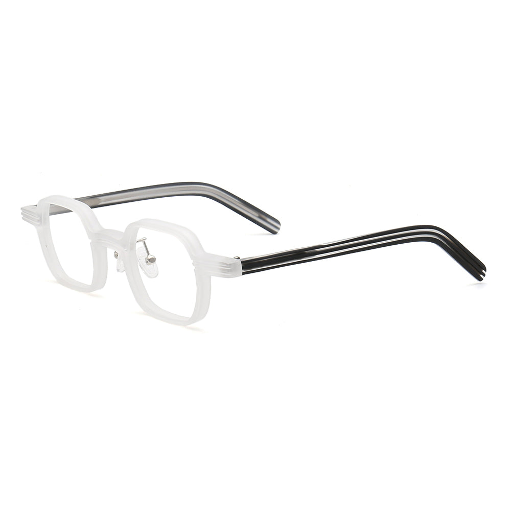 Clear and black square full rim eyeglasses