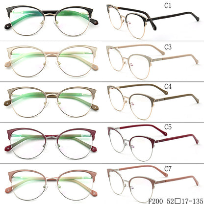 Evelyn | Stylish Stainless Steel Glasses For Women | Modern Half Rim Cat Eye Frame