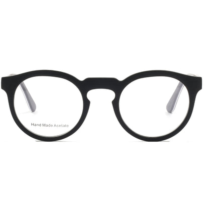 Front view of black retro nerd eyeglass frames