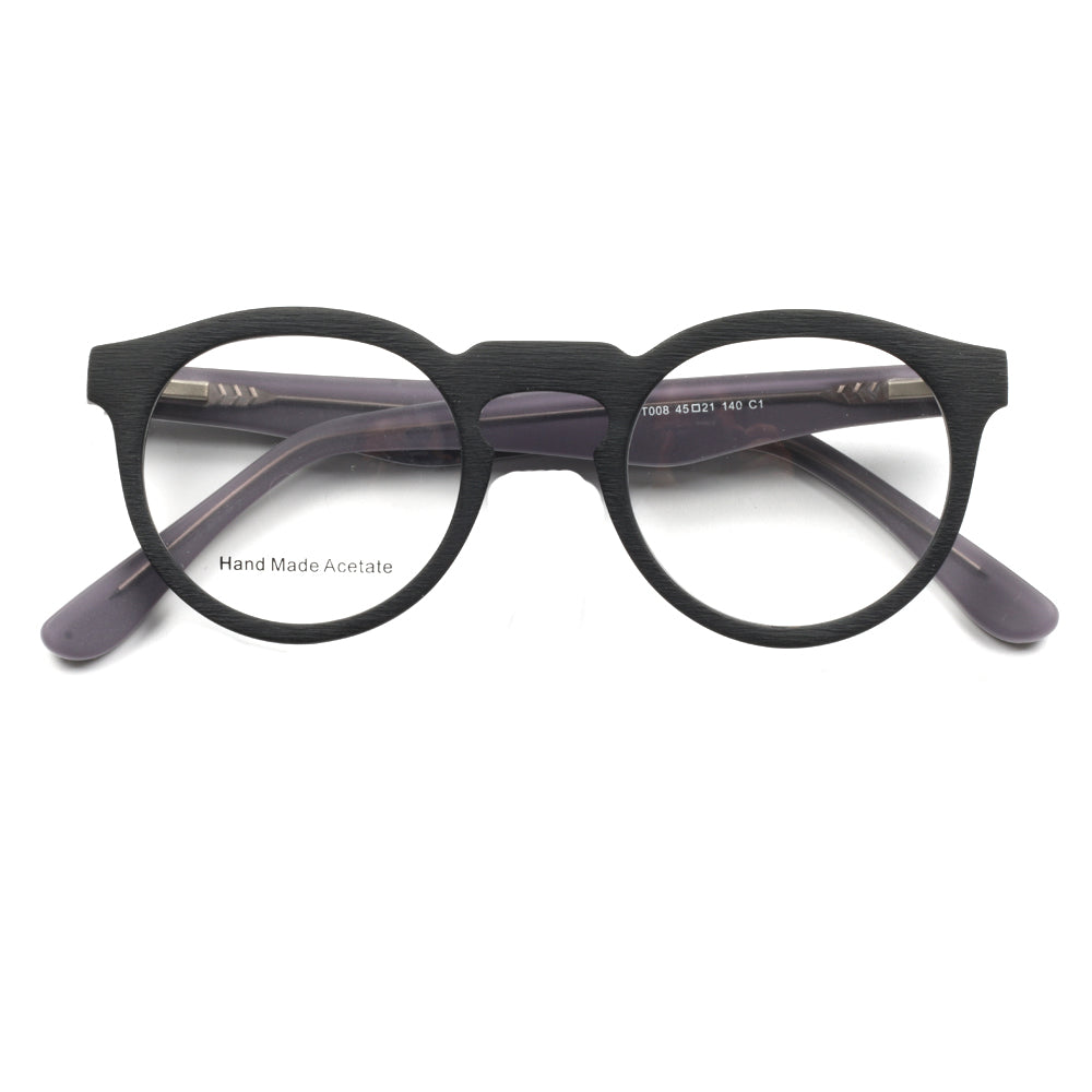 Front view of black round nerd eyeglasses