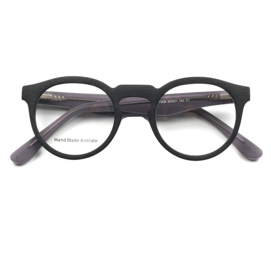 Front view of black round nerd eyeglasses