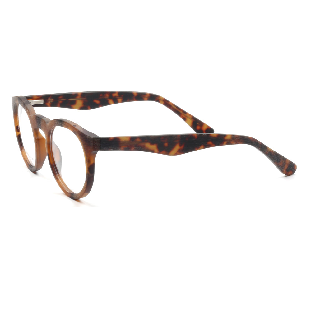 Side view of retro nerd style tortoise shell eyeglasses