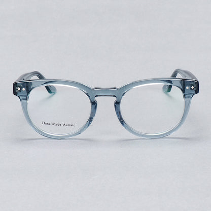 Clear blue grey round glasses frames