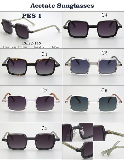 Laurence | Lunettes de soleil unisexes carrées à jante complète | Monture à motifs moderne avec verres polarisés