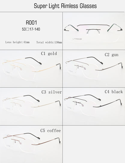 Double bridge rimless flat top eyeglasses