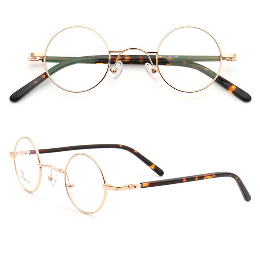 Retro nerd style round metal eyeglasses