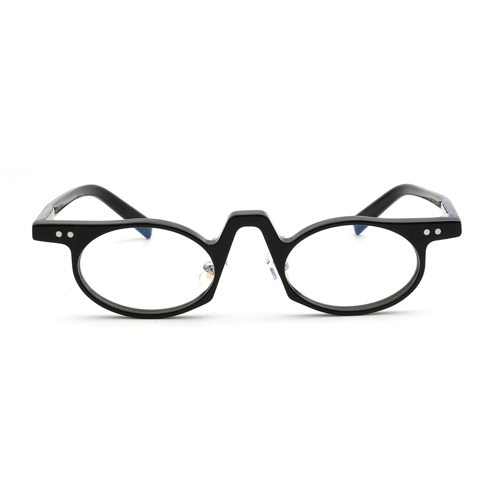 Front view of retro oval eyeglasses