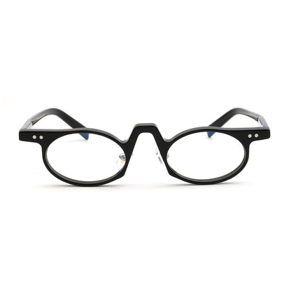 Front view of retro oval eyeglasses