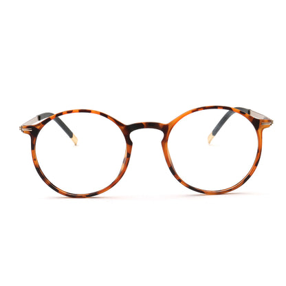 Round tortoise shell TR eyeglasses