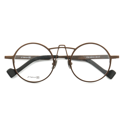 Front view of bronze punk style 80s glasses