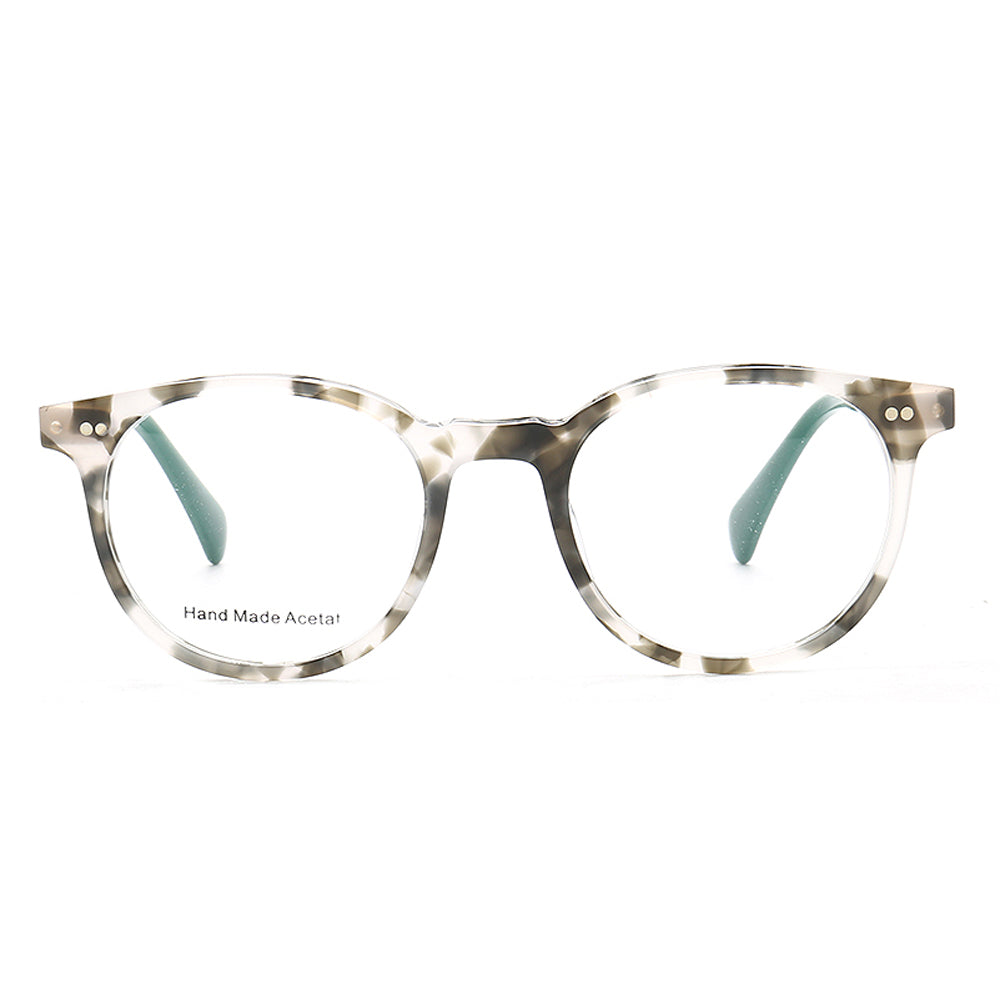 Flight of Fancy Round Frame in Hunter Green Eyeglasses High End Designer Prescription Glasses Blue Light - Vint & York