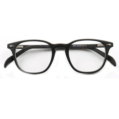 Front view of black acetate full rim eyeglasses