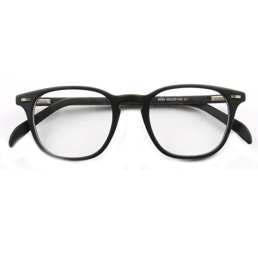 Front view of black acetate full rim eyeglasses