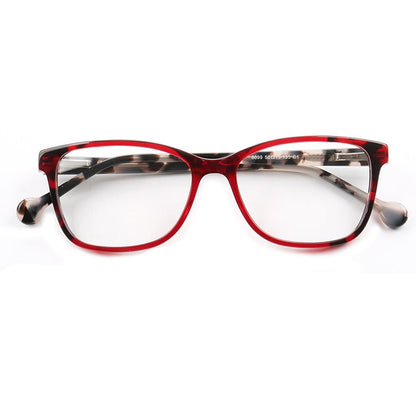Red tortoise shell full rim eyeglasses