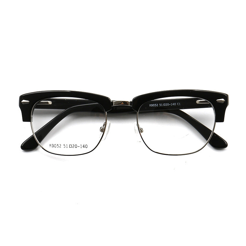 Carter Retro Half Rim Acetate Glasses Semi Rimless Nerd Style