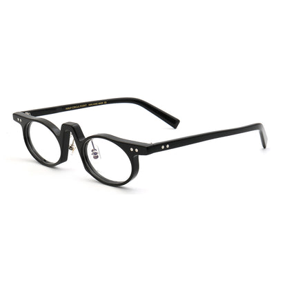 A pair of retro oval eyeglasses