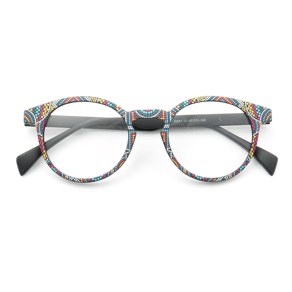 Geometric patterned eyeglasses frames
