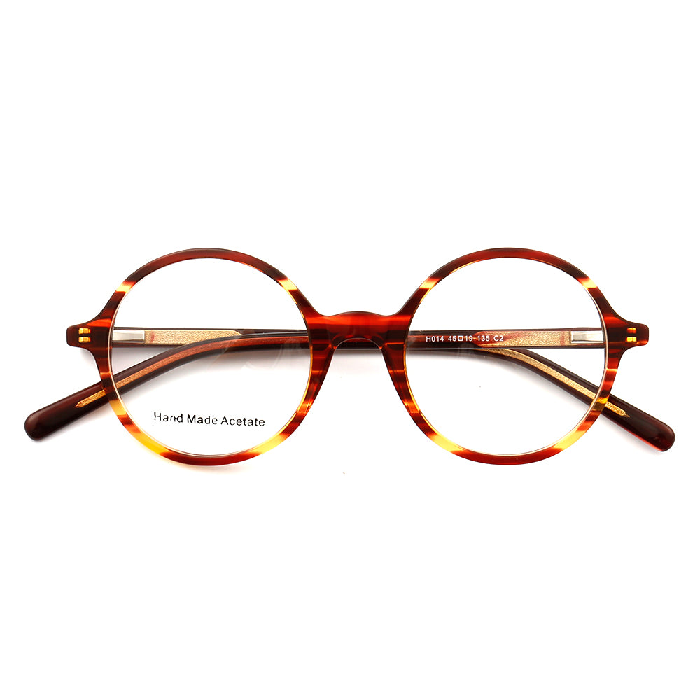 Midnight | Patterned Acetate Eyeglasses For Men & Women | Retro Round Full Rim Glasses Frames