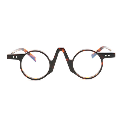 front view of round tortoise eyeglass frames