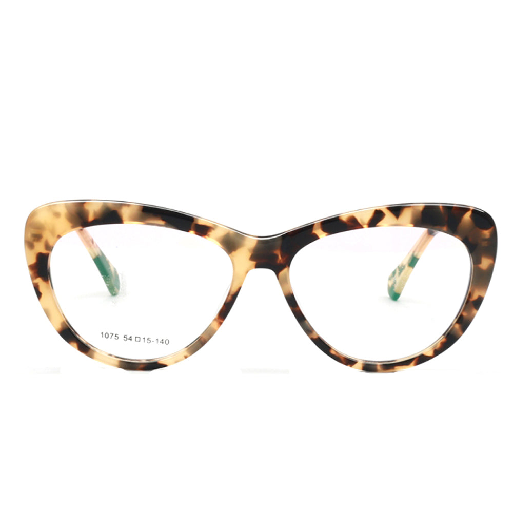 Lynwood | Cat Eye Glasses For Women w/ Tortoise Shell Pattern | Acetate Frame w/ Metal Temples