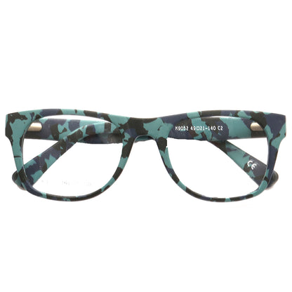 Blue camo full rim acetate glasses frames
