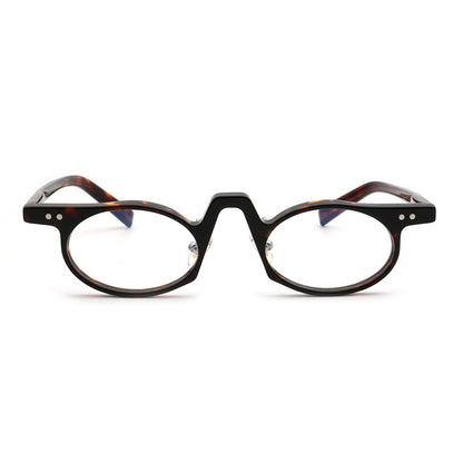 Front view of classic oval tortoise eyeglasses