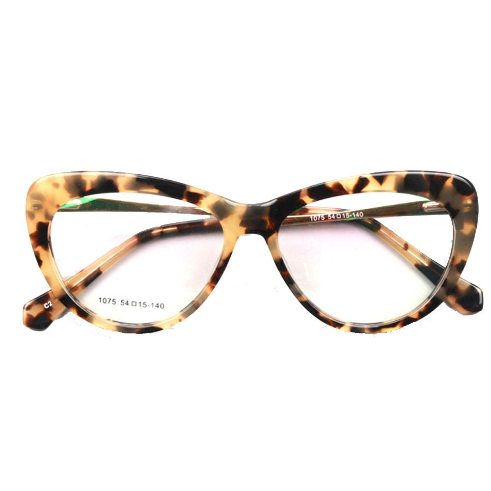 Lynwood | Cat Eye Glasses For Women w/ Tortoise Shell Pattern | Acetate Frame w/ Metal Temples
