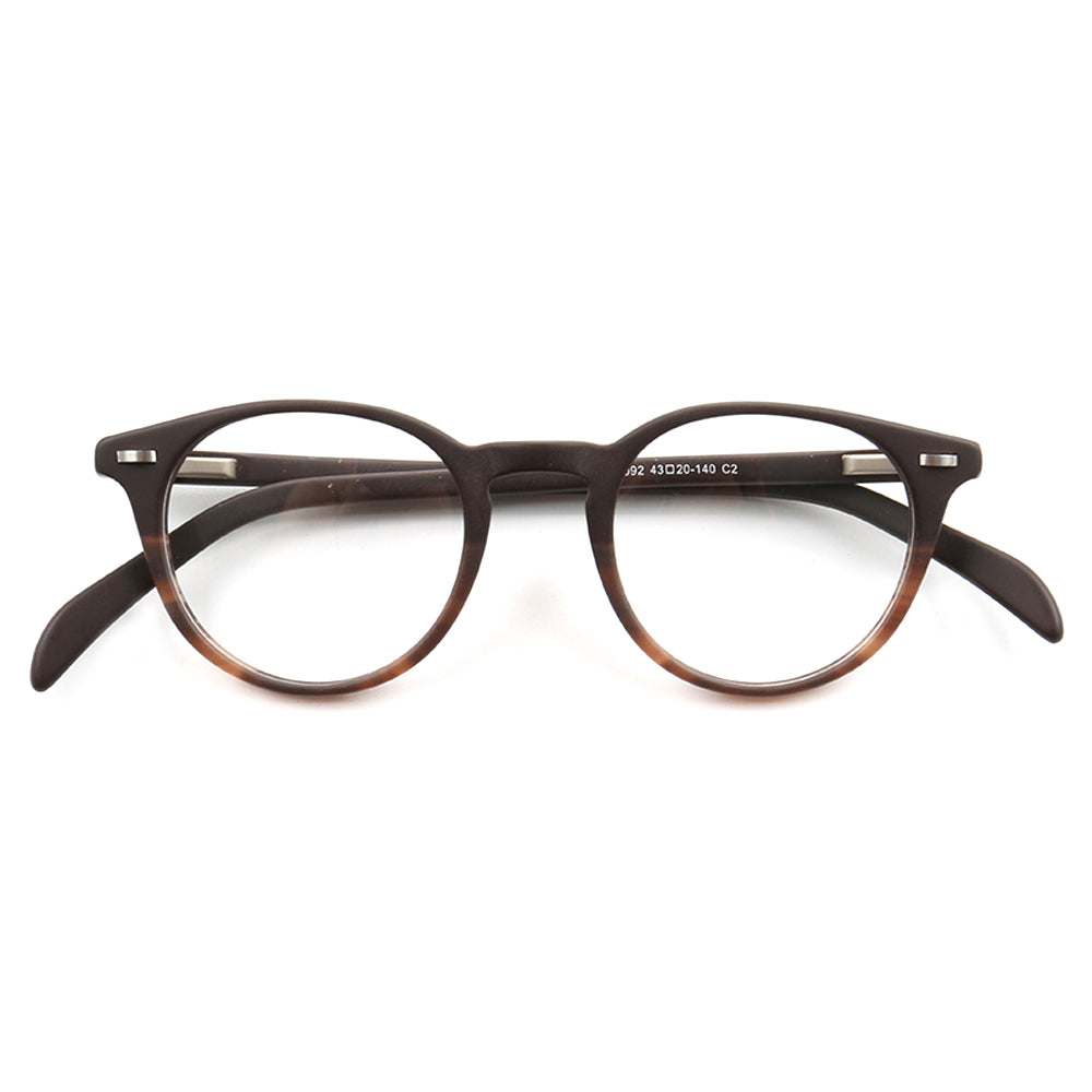A pair of stylish multicolored acetate glasses