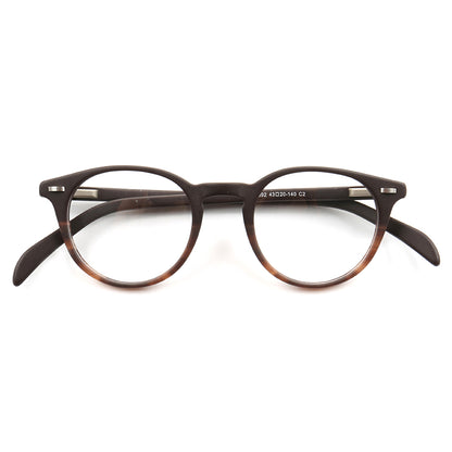 A pair of stylish multicolored acetate glasses