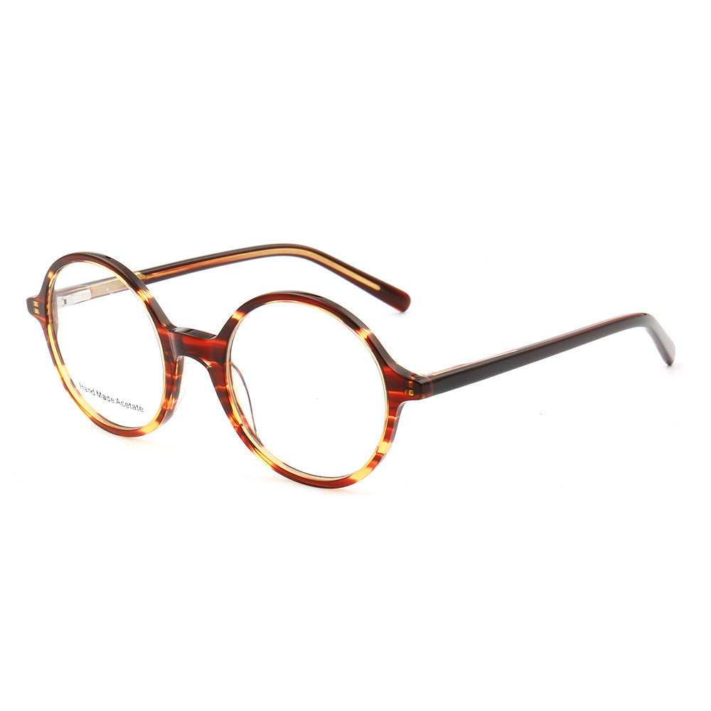 Midnight | Patterned Acetate Eyeglasses For Men & Women | Retro Round Full Rim Glasses Frames