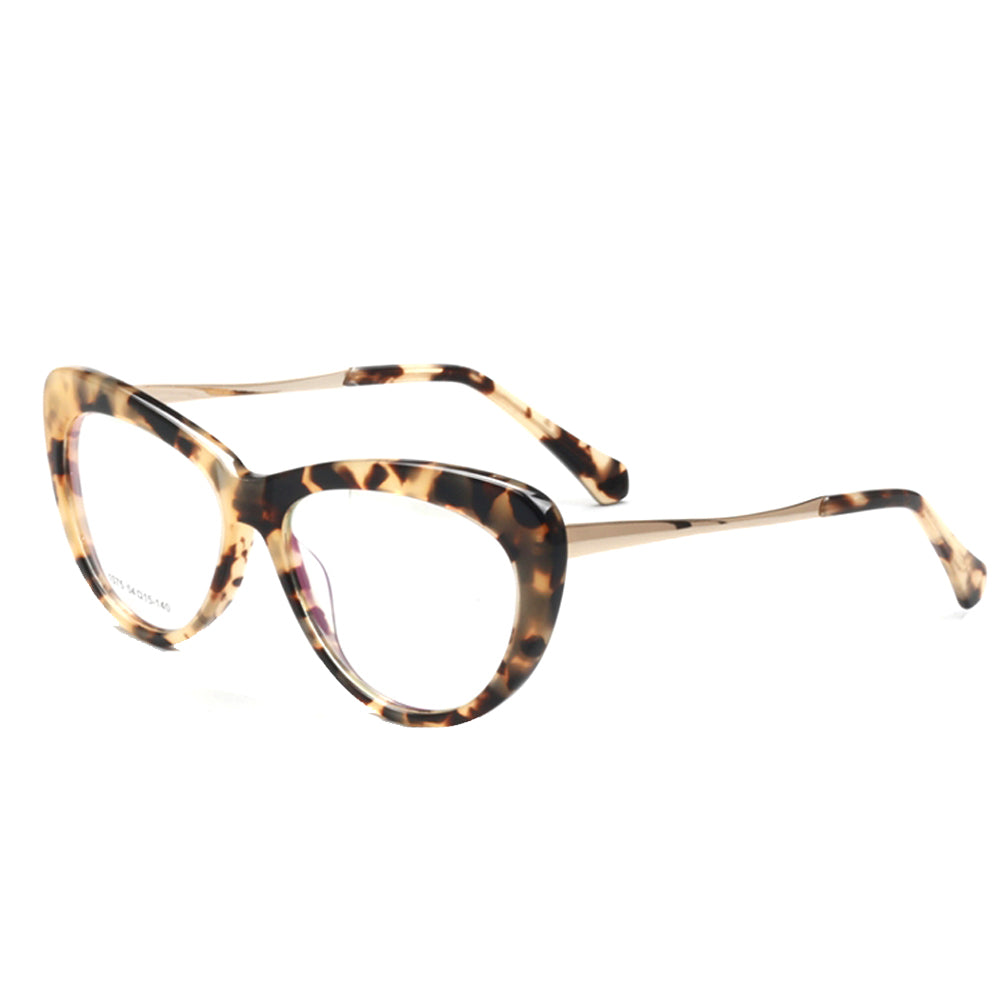 Lynwood | Cat Eye Glasses For Women w/ Tortoise Shell Pattern | Acetate Frame w/ Metal Temples