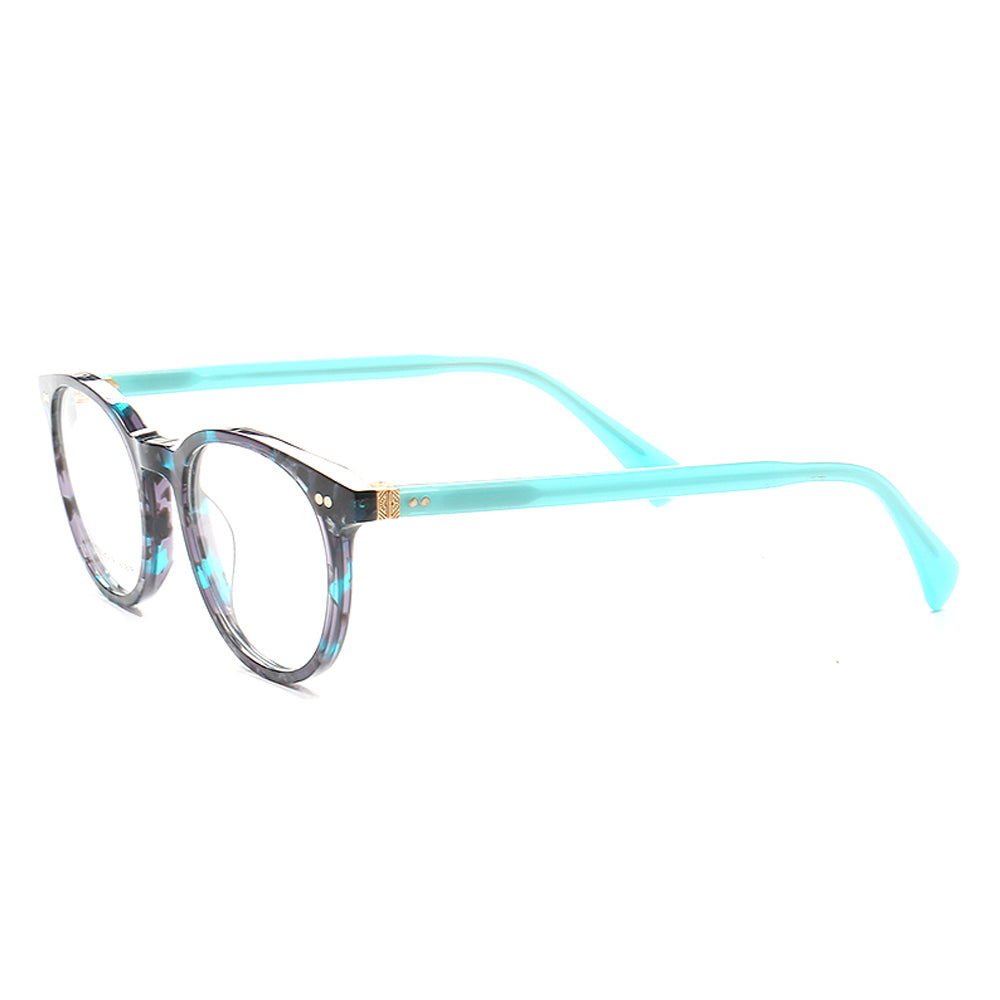 Flight of Fancy Round Frame in Hunter Green Eyeglasses High End Designer Prescription Glasses Blue Light - Vint & York