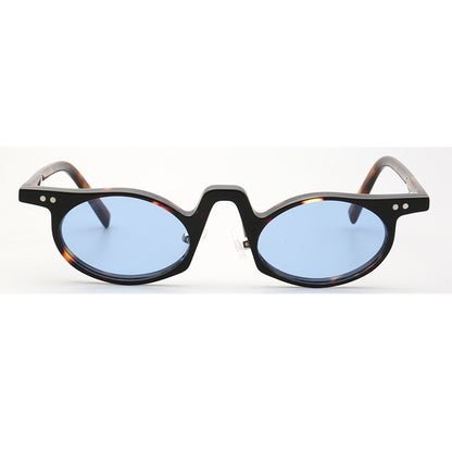 Front view of oval shaped polarized sunglasses