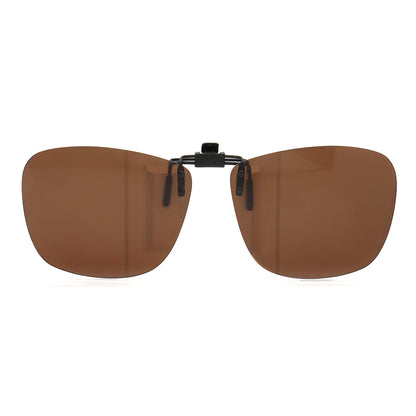 Brown clip on sunglasses