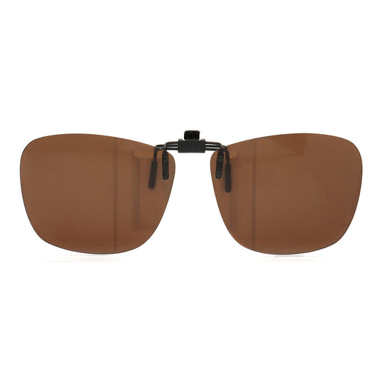 Brown clip on sunglasses