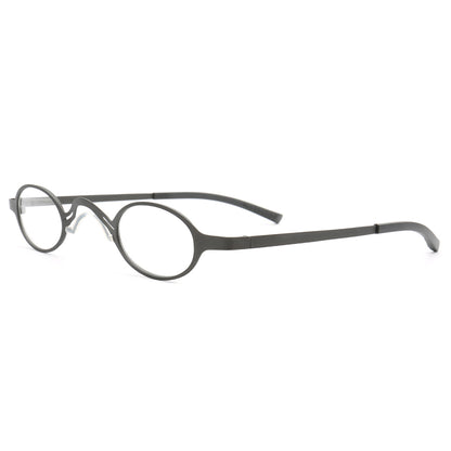 Harlow | Monturas de anteojos de negocios de forma ovalada | Gafas unisex modernas de metal.