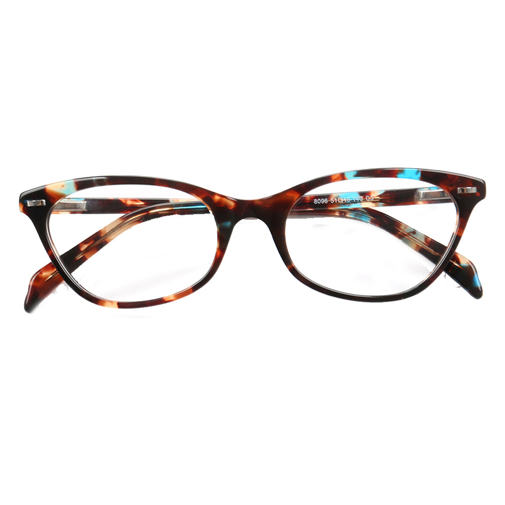 Louisa | Multicolored Cat Eye Glasses For Women | Patterned Acetate & Tortoise Shell Finish
