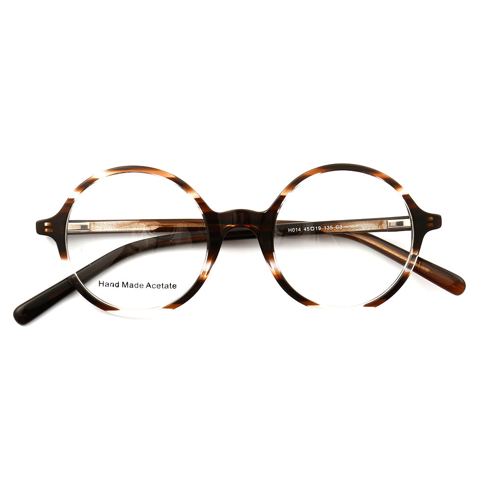 Midnight | Patterned Acetate Eyeglasses For Men & Women | Retro Round Full Rim Glasses Frames
