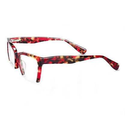 Isabelle | Lunettes œil de chat à demi-jante pour femmes | Modèle moderne de carapace de tortue semi-sans monture