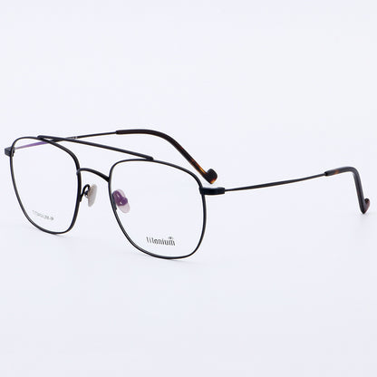 Sergio | Old School Titanium Eyeglasses | 80s Flat Top Frame For Men & Women