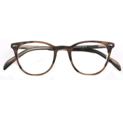 Brown patterned full rim acetate eyeglasses