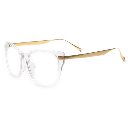 Side view of transparent titanium full rim glasses