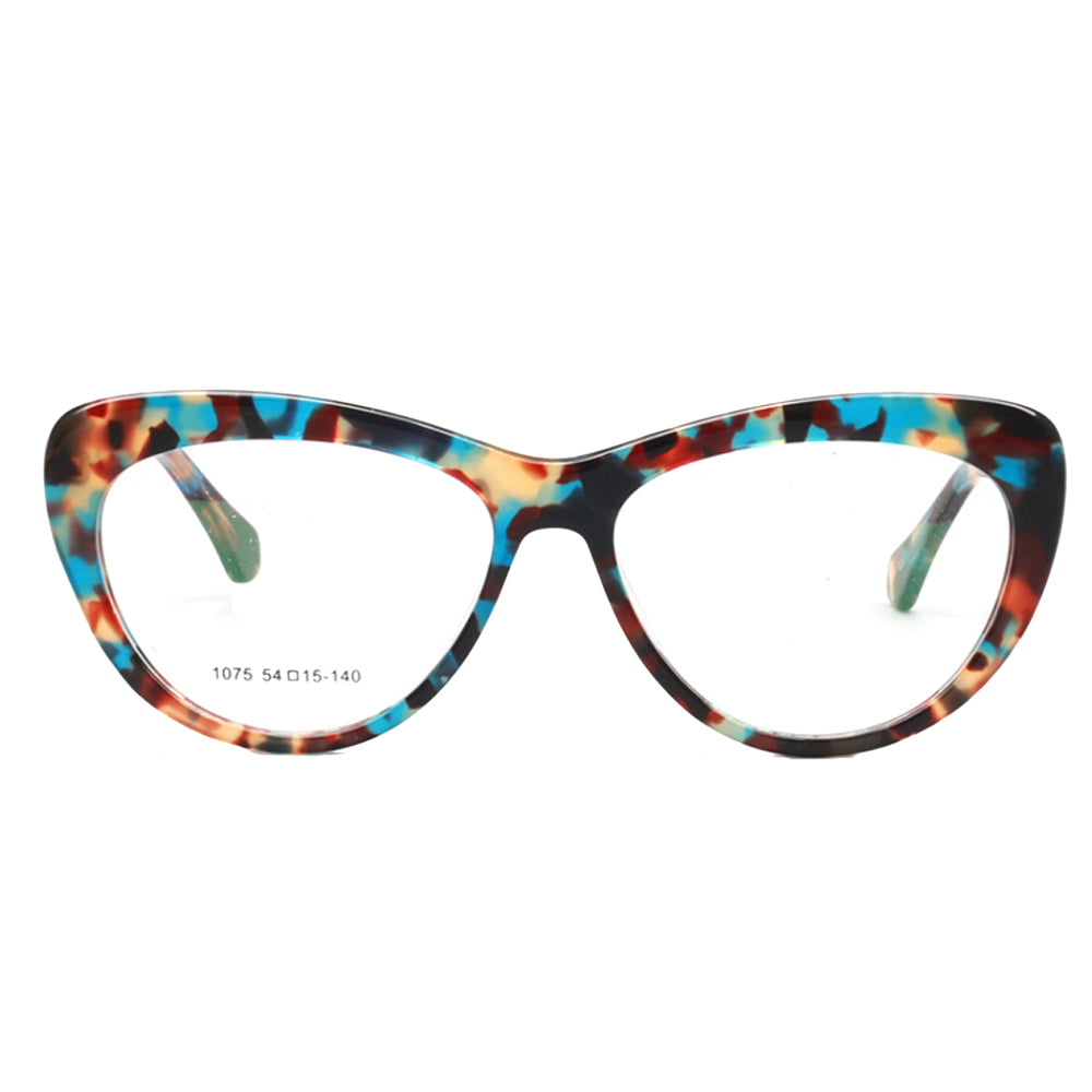 Lynwood | Cat Eye Glasses For Women w/ Tortoise Shell Pattern | Acetate Frame w/ Metal Temples