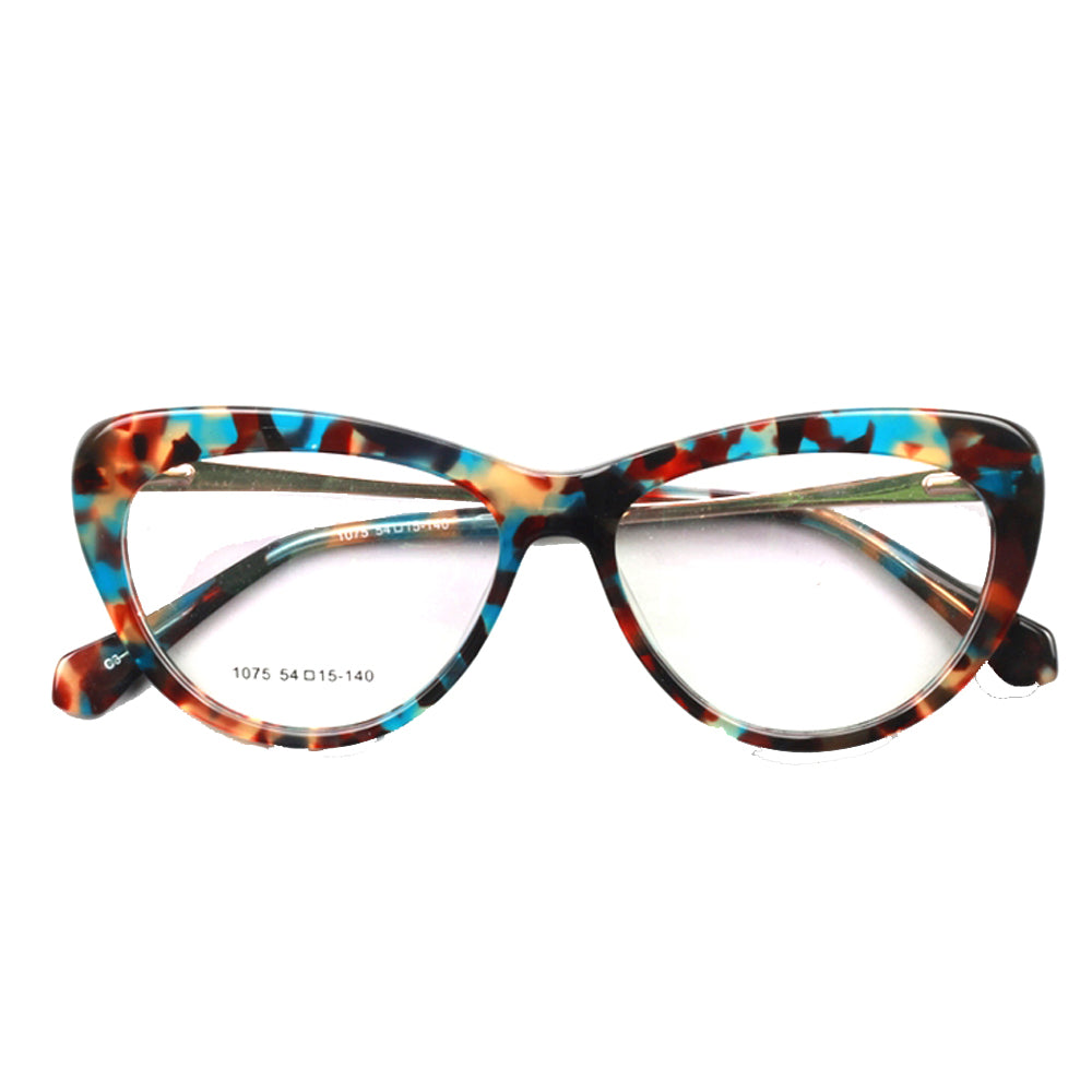 Lynwood | Cat Eye Glasses For Women w/ Tortoise Shell Pattern | Acetate Frame w/ Metal Temples